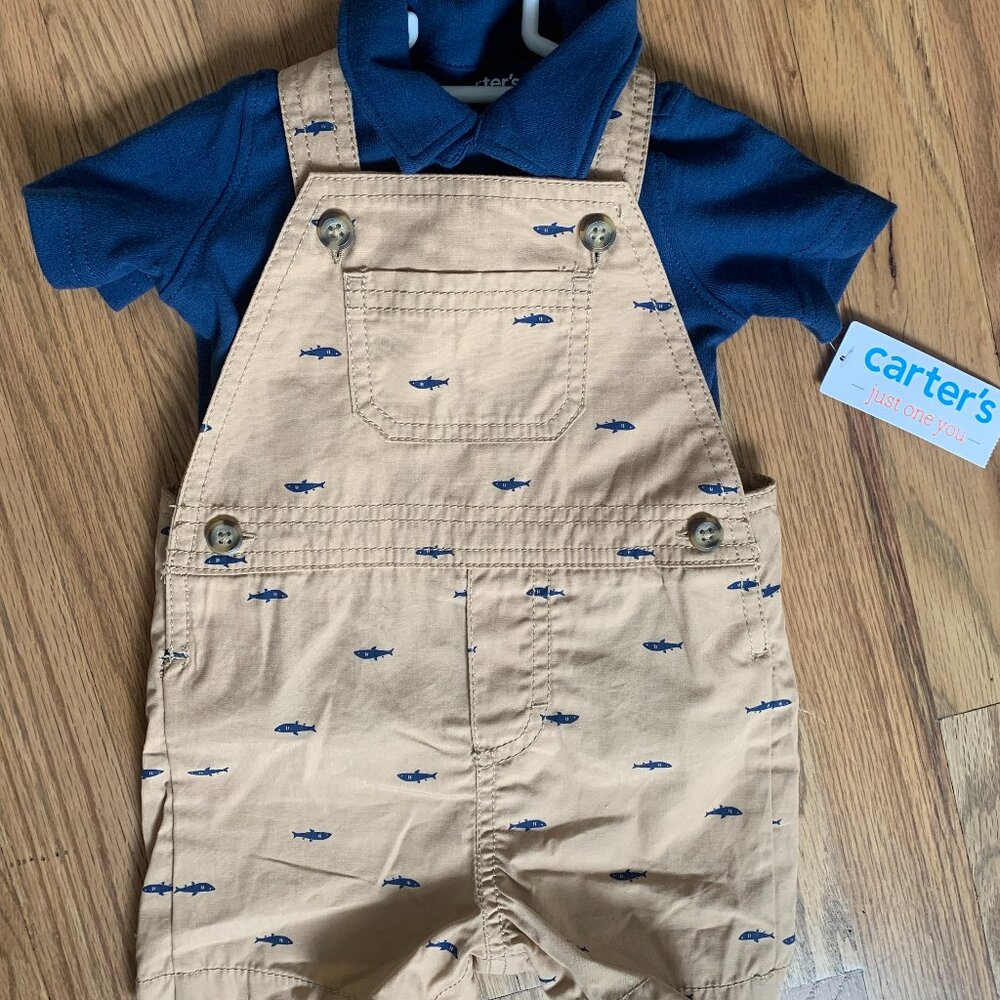 Carters Overalls and Shirt Set NWT